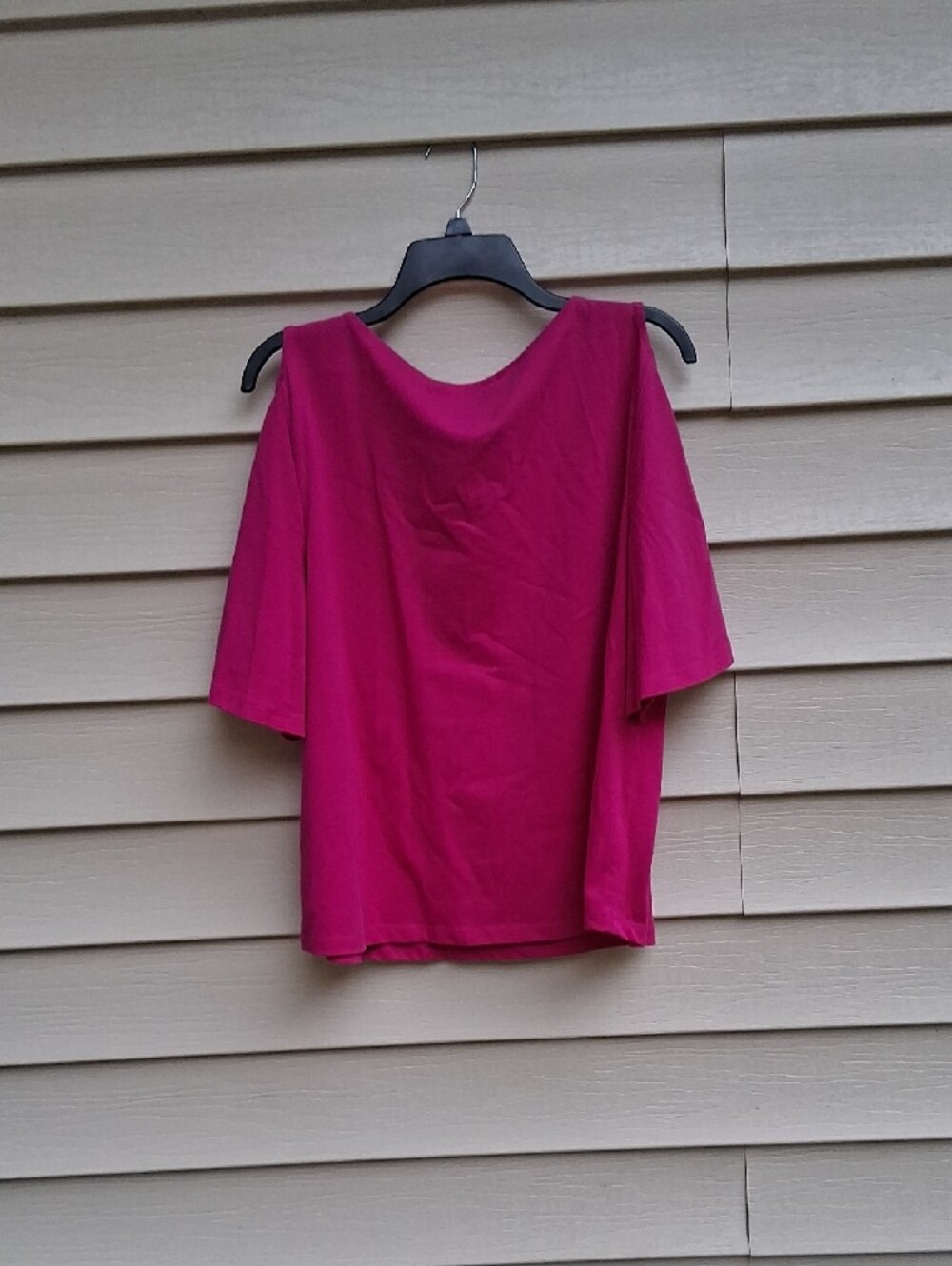Lauren Ralph Lauren Raspberry Cold-Shoulder Scoop Neck Top - Picture 7 of 15